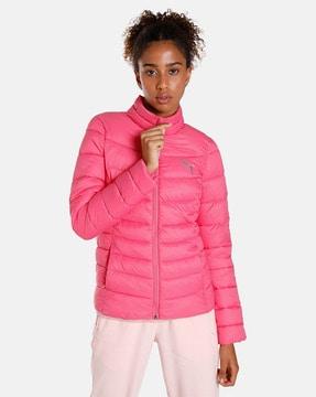 zip-front quilted bomber jacket