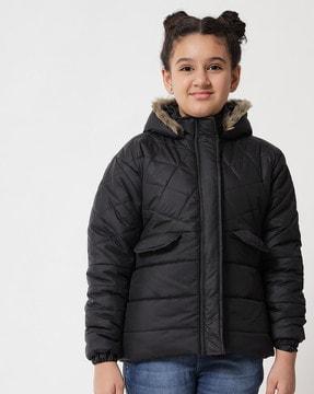 zip-front quilted jacket