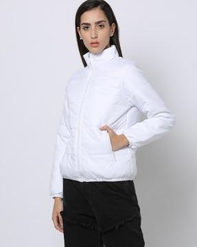 zip-front quilted jacket