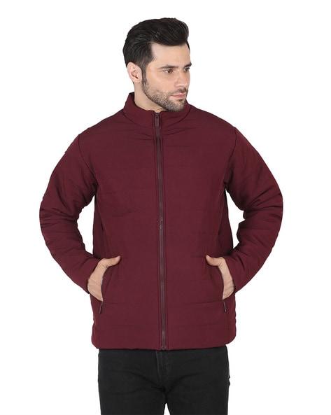 zip-front quilted jacket