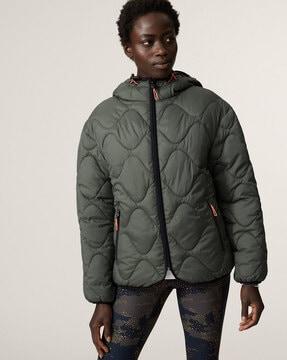 zip-front quilted jacket