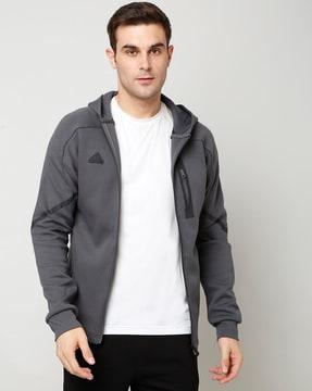 zip-front regular fit hoodie