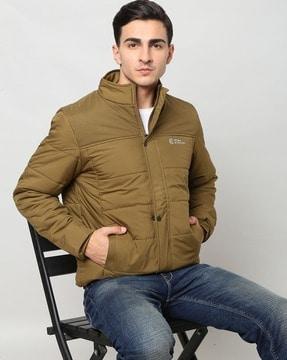 zip-front regular fit puffer jacket