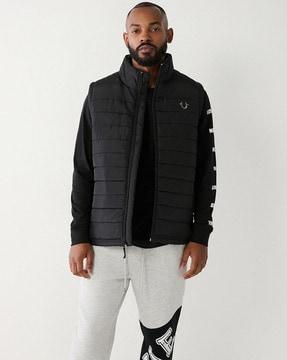 zip-front regular fit puffer jacket