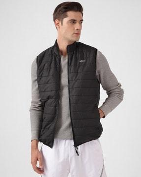 zip-front regular fit puffer jacket