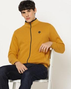 zip-front regular fit sweatshirt