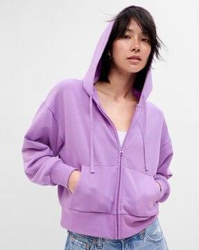 zip-front relaxed fit hoodie