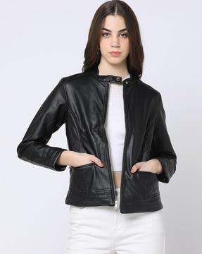 zip-front relaxed fit jacket