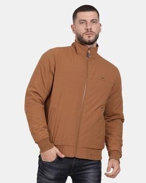 zip-front reversible padded jacket