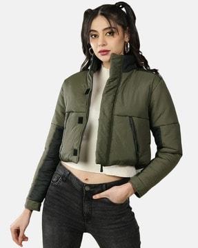 zip-front short jacket