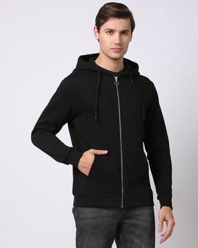 zip-front slim fit hoodie