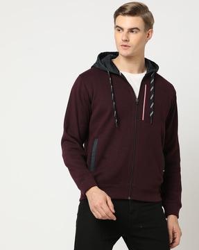 zip-front slim fit hoodie