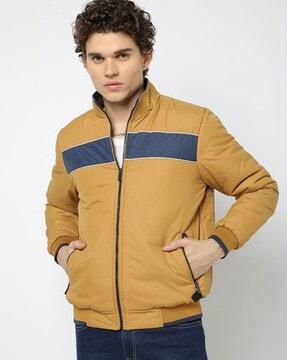 zip-front slim fit track jacket