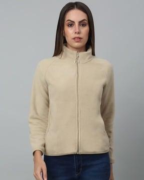 zip-front sweatshirt with insert pocket