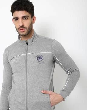 zip-front sweatshirt with insert pockets