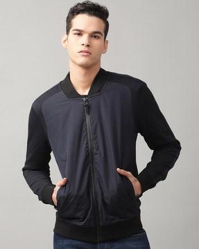 zip-front sweatshirt with insert pockets