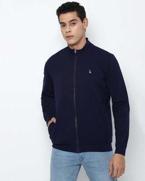 zip-front sweatshirt with insert pockets