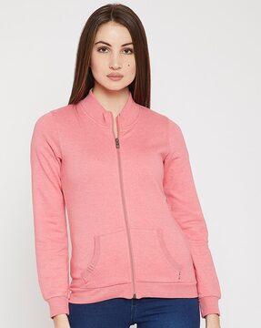 zip-front sweatshirt with insert pockets