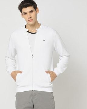 zip-front sweatshirt with insert pockets