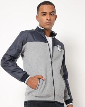 zip-front sweatshirt with slip pockets