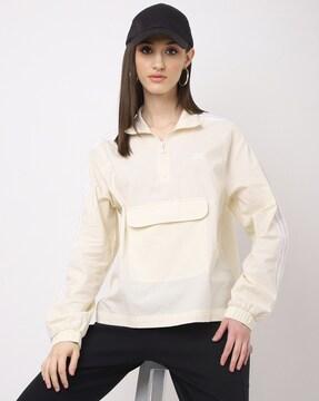 zip-front track jacket with flap pocket