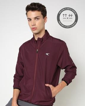 zip-front track jacket with insert pockets