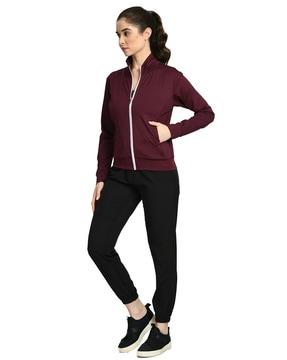 zip-front track jacket with insert pockets