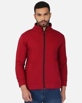 zip-front track jacket with slip pockets