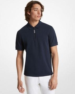 zip logo polo t-shirt