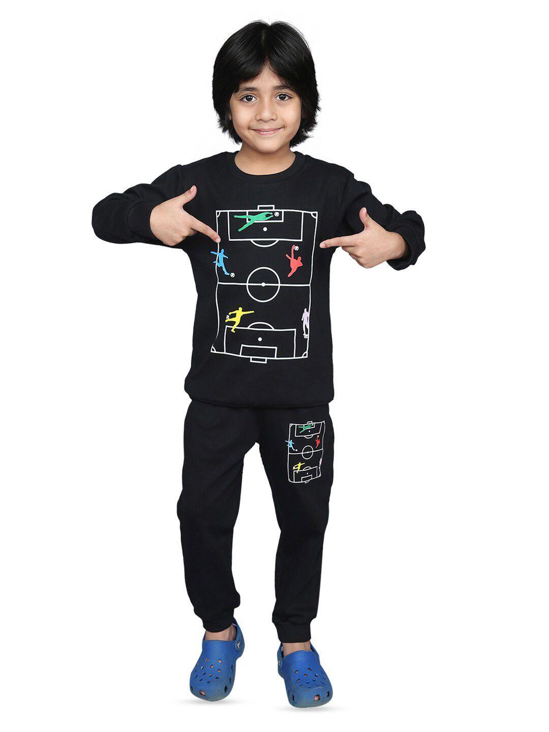zip zap zoop boys graphic printed pure cotton t-shirt with trousers