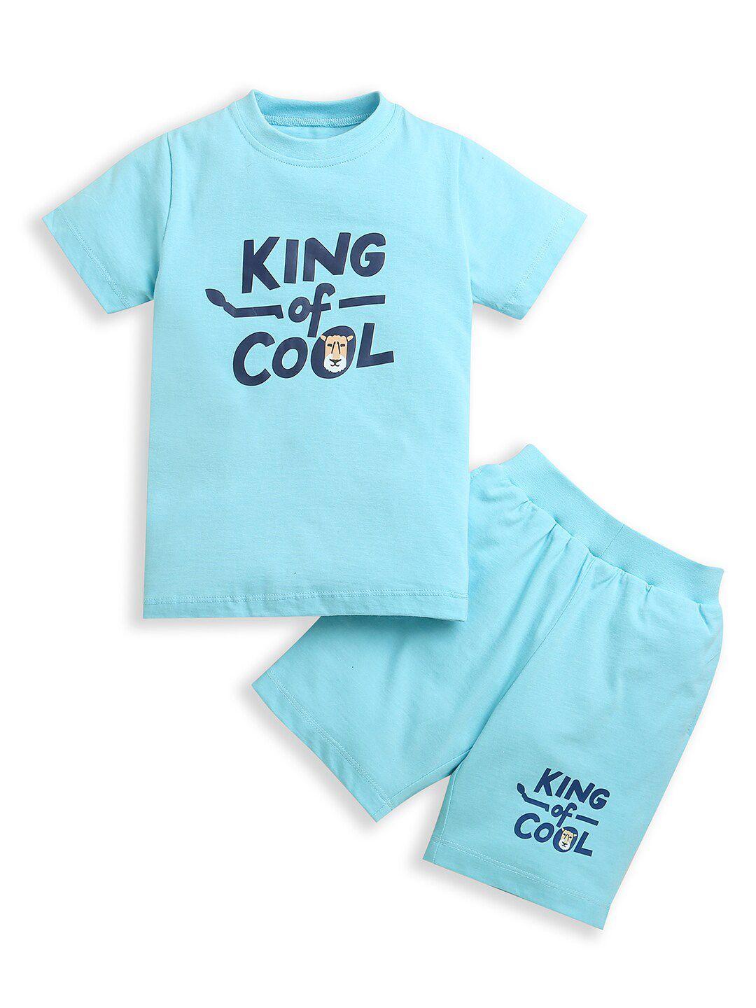 zip zap zoop boys printed t-shirt with shorts