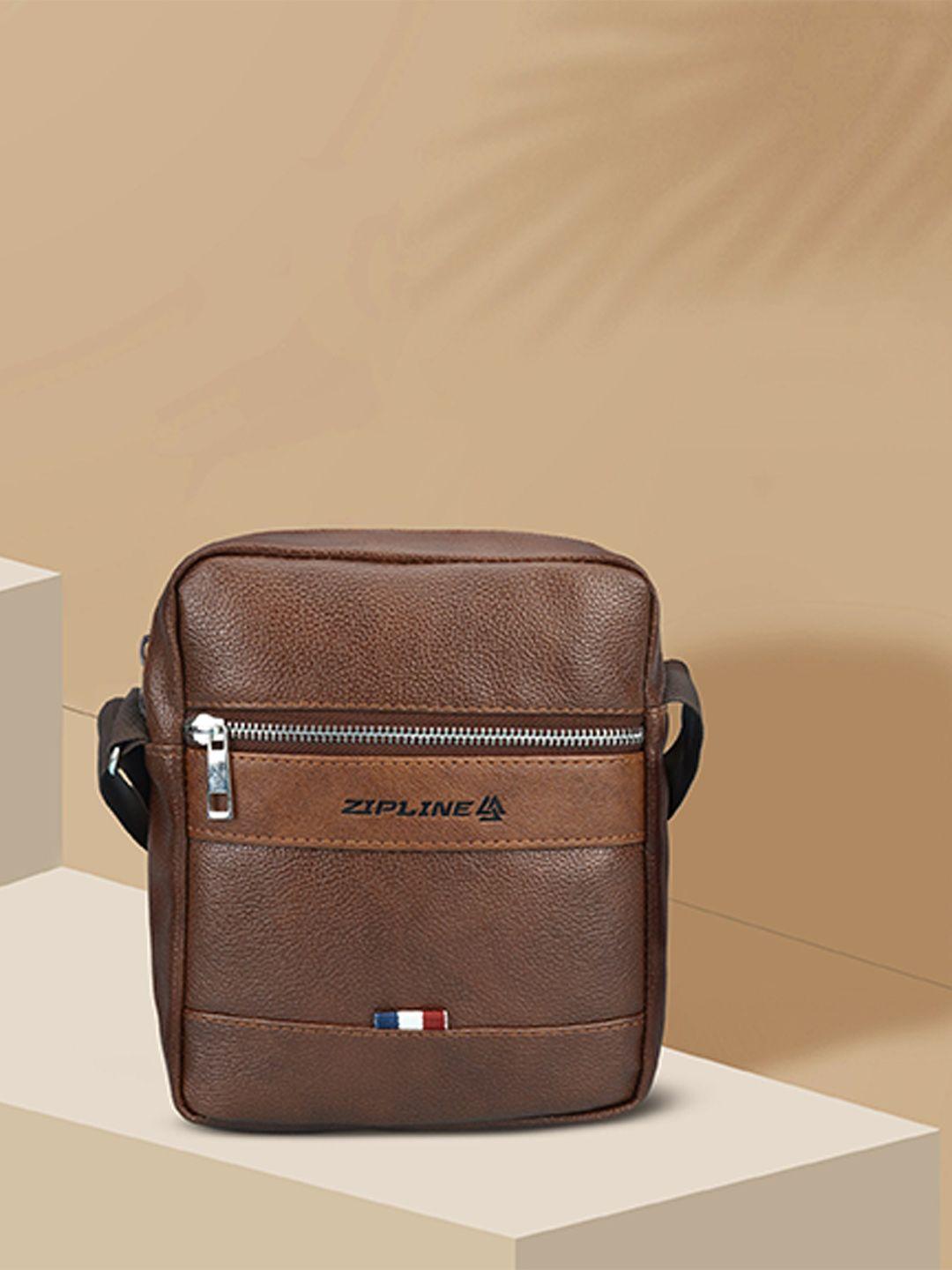 zipline textured messenger bag