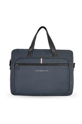 zipper polyester men's laptop bag - blue