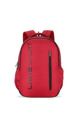 zipper engrave polyester women's casual wear backpack - red