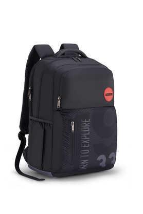 zipper hall 3.0 polyester men's backpack - black