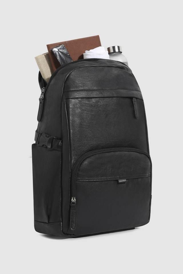 zipper leather mens casual wear backpack