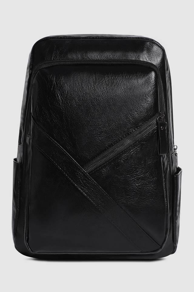 zipper leather mens casual wear backpack