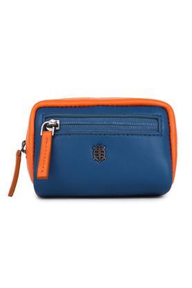 zipper leather unisex casual wear cosmetic bag - multi