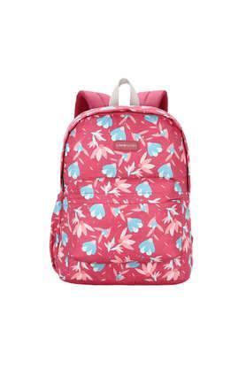 zipper liliane daypack polyester women's casual wear backpack - magenta