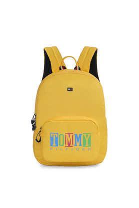 zipper pinocchio polyester men's casual wear non laptop backpack - yellow