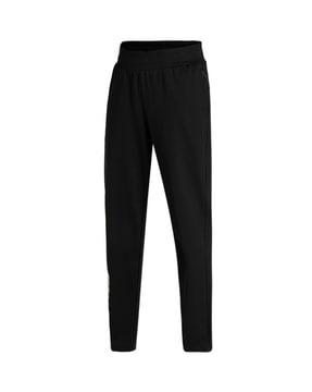 zippered graphic straight track pants