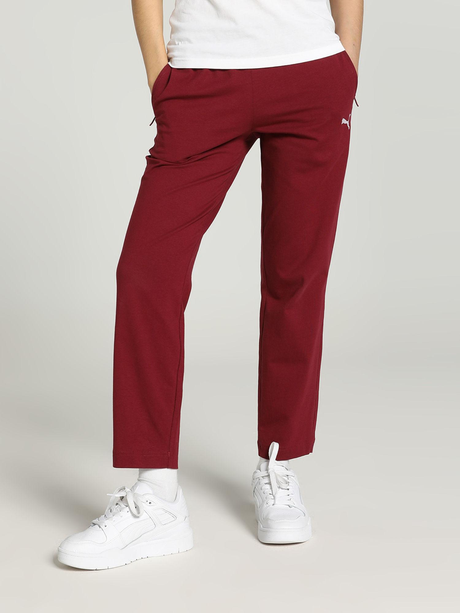 zippered jersey women maroon sweatpants