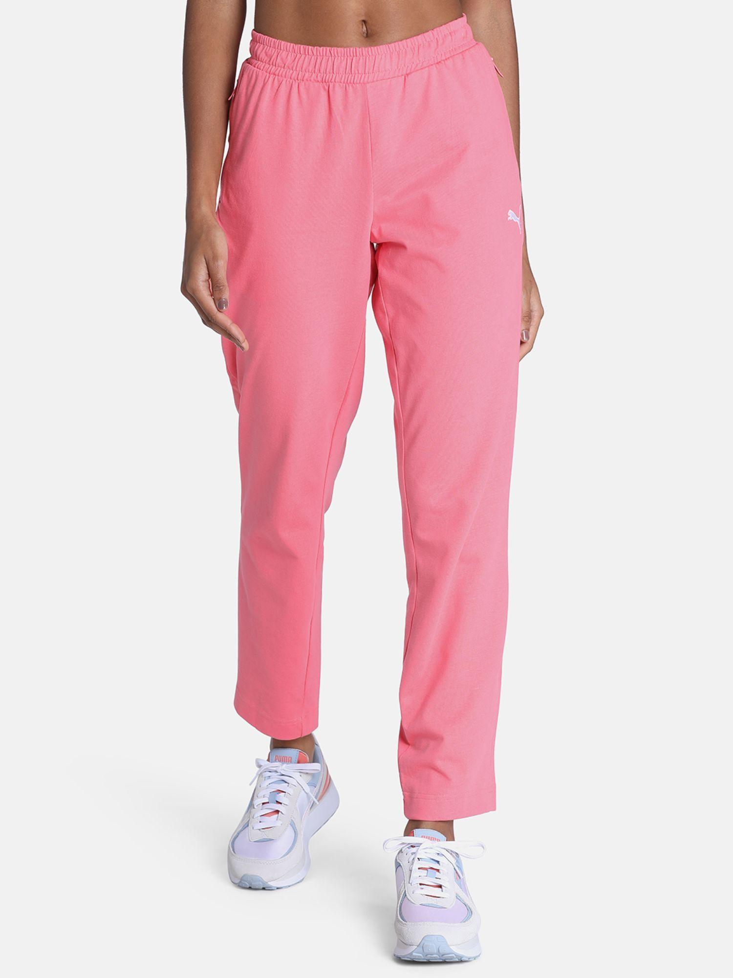 zippered jersey womens pink trackpants