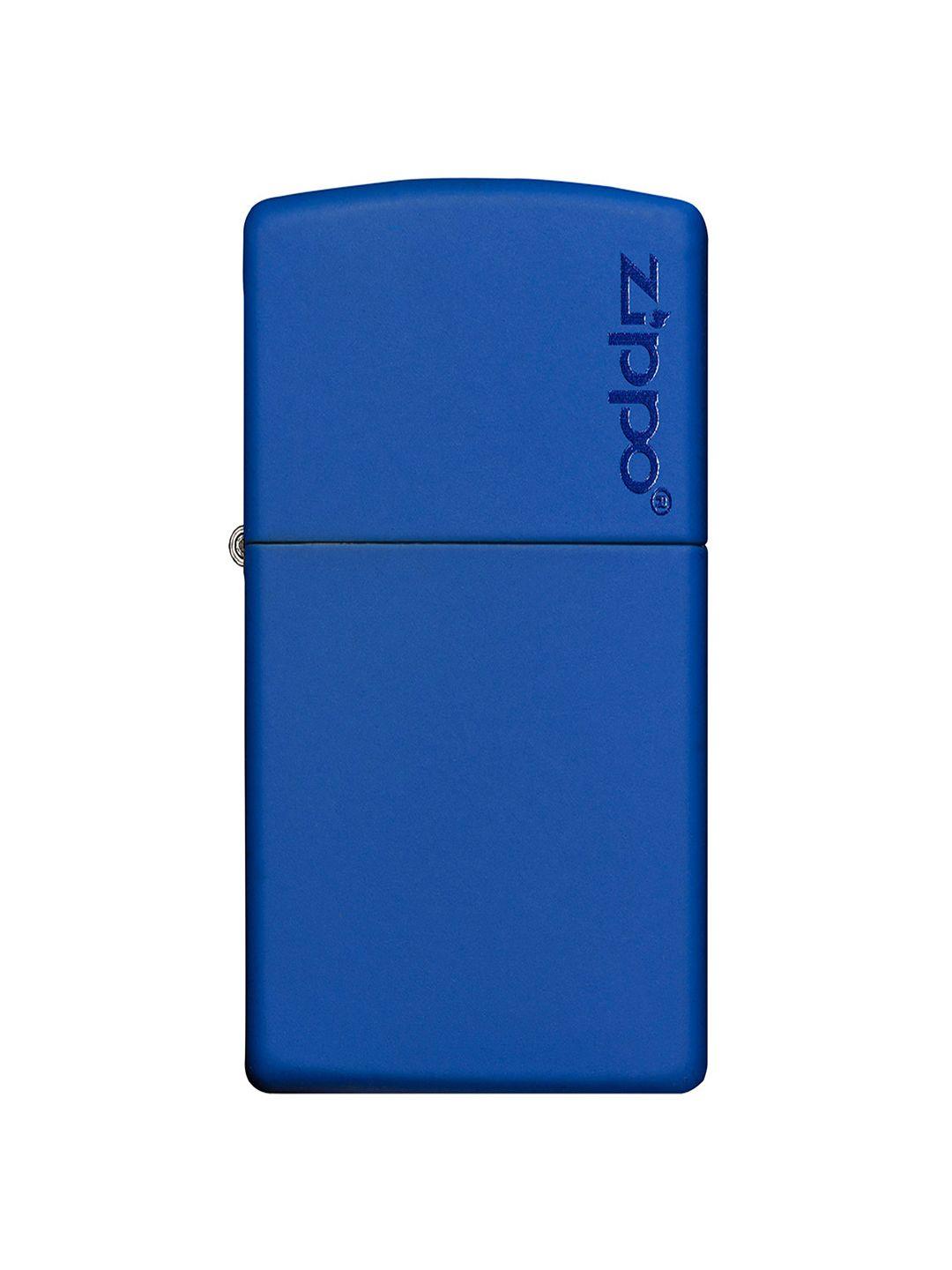 zippo blue matte logo pocket lighter