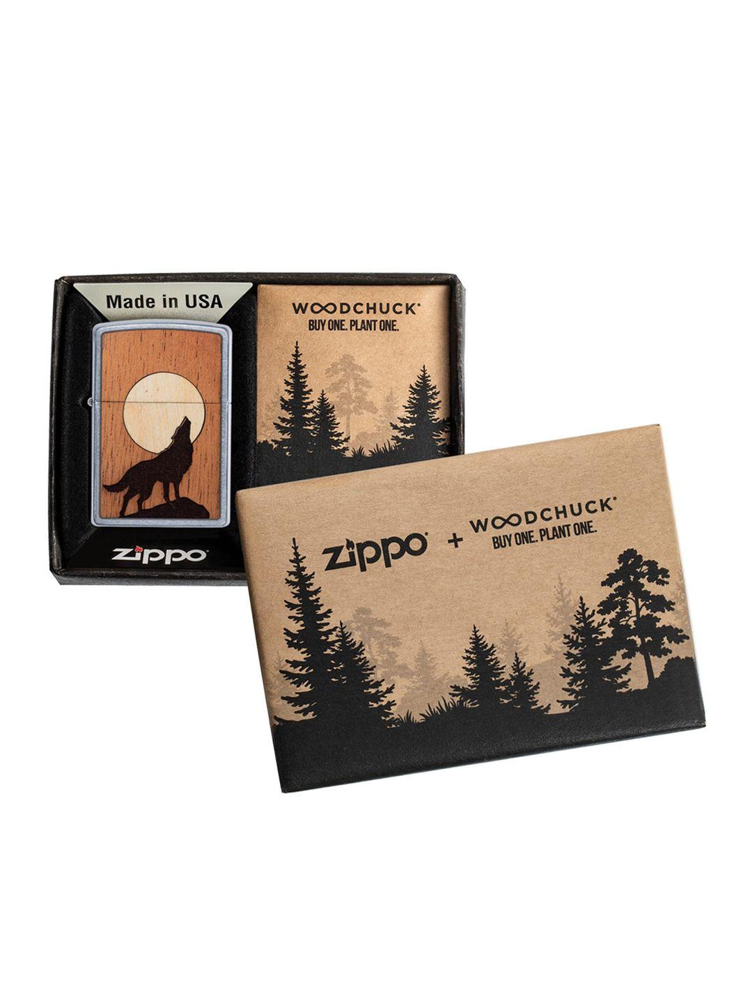 zippo beige & black street chrome pocket lighter