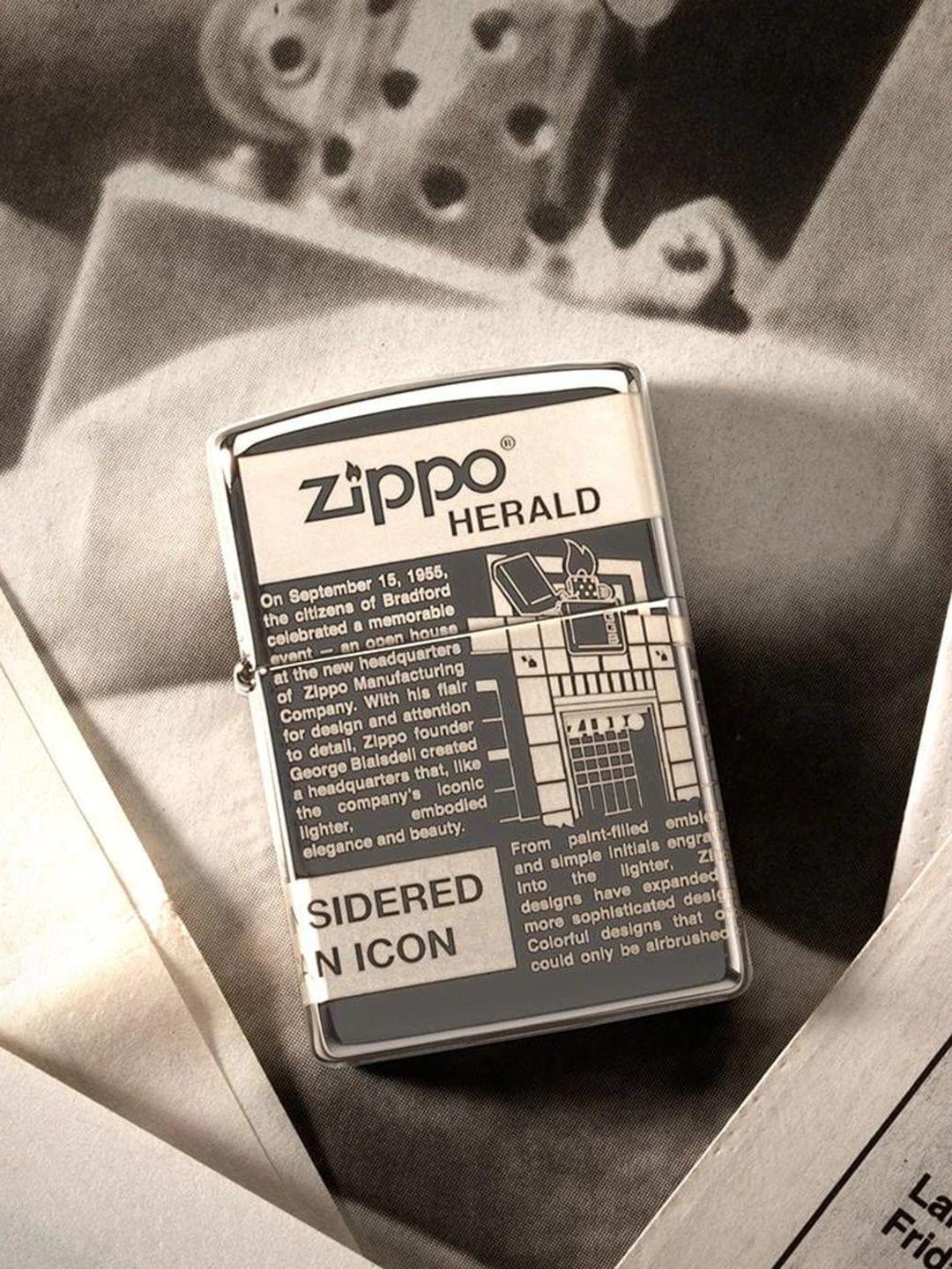 zippo black & off white pocket lighter