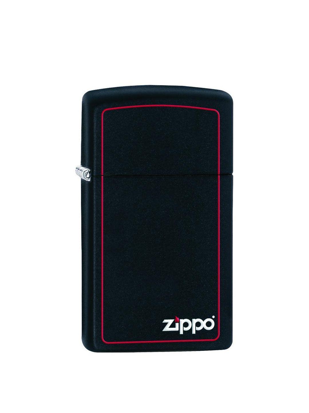 zippo black & red matte slim pocket lighter