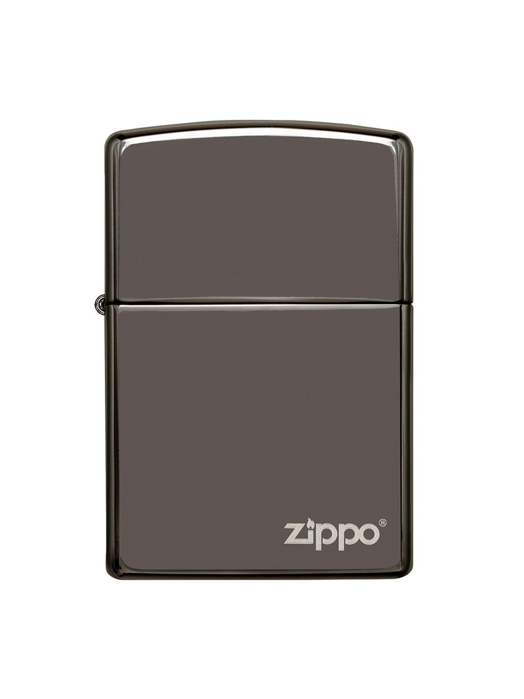zippo black brand logo pocket lighter