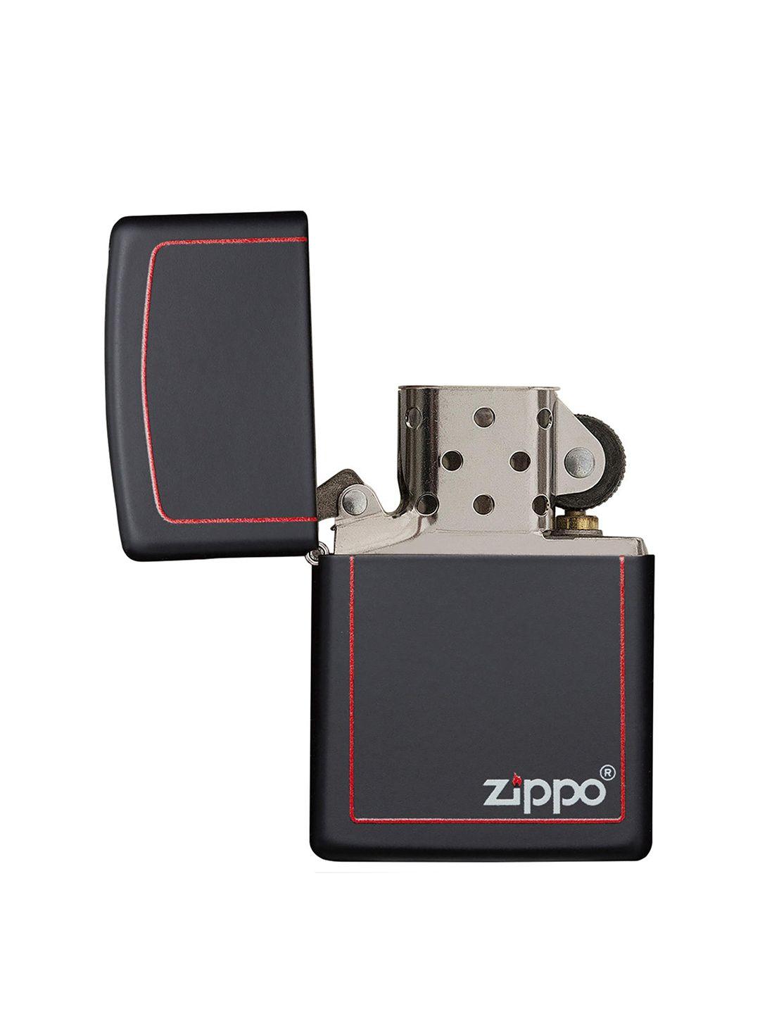 zippo black matte with red border pocket lighter