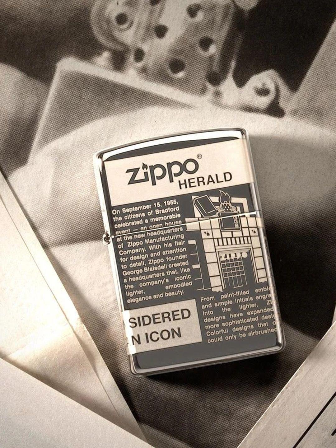 zippo black newsprint design pocket windproof lighter